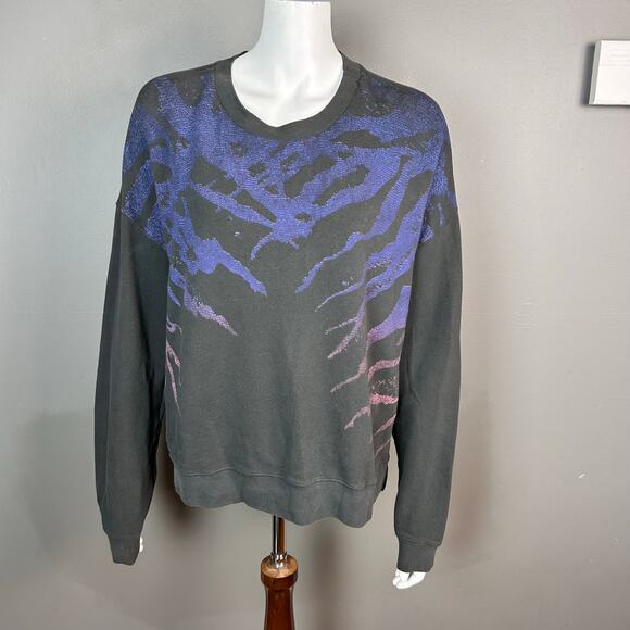 ALLSAINTS sweatshirt women's Small tiger oversized Y2k Animal Graphic print - Picture 2 of 8